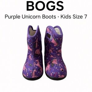 BOGS · Purple Unicorn Waterproof Boots · Kids Size 7